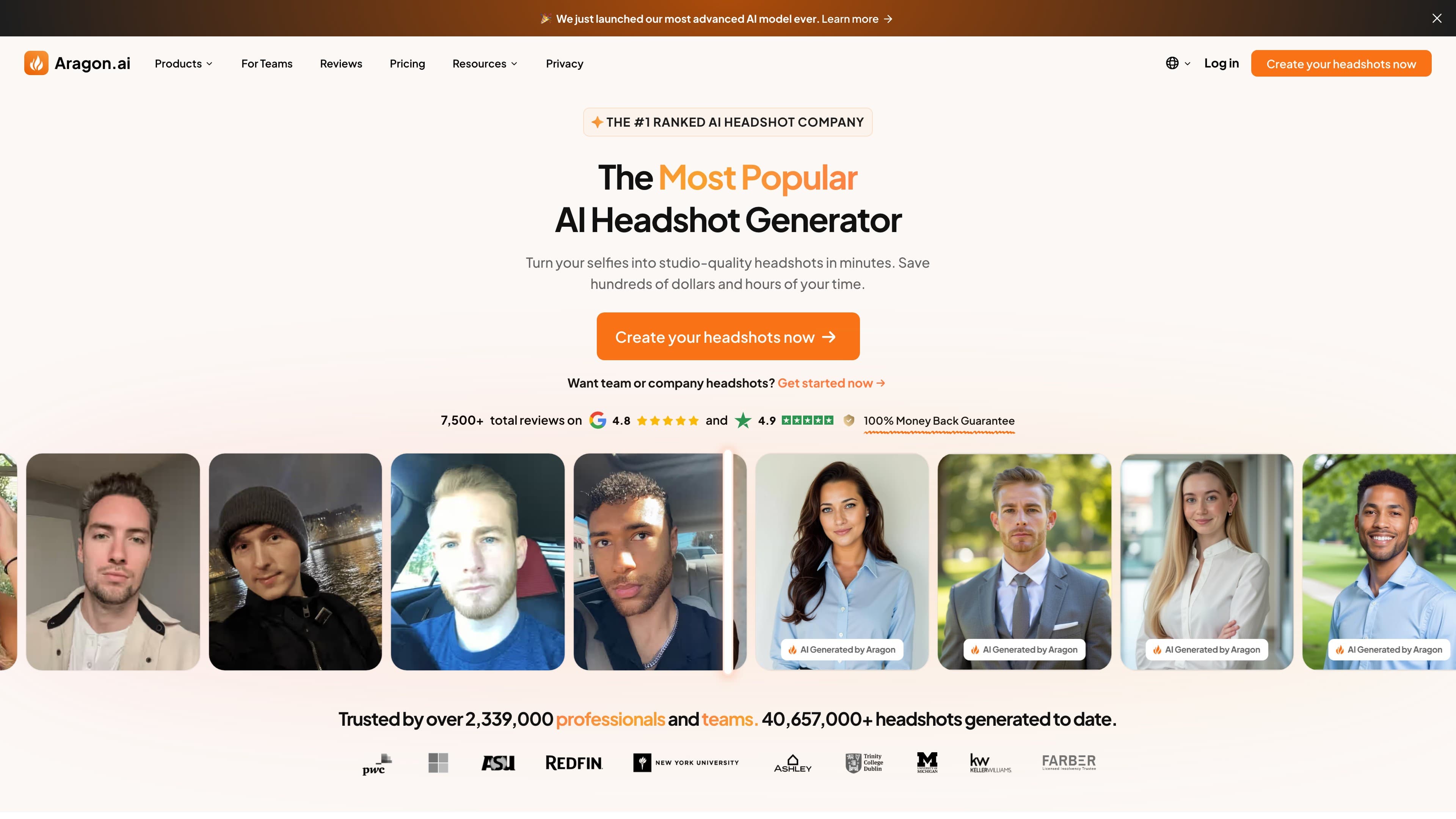Aragon AI landing page screenshot